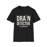Drain Detective Shirt, Funny Plumber Shirt, Plumber Gift, Plumbing Tee, Tradesman Gift