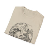 Surreal Ocean Shirt, Wave Staircase Illusion Art Tee, Whale Sea Life Tee, Beach Lover Gift
