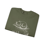 Surreal Cat Sweatshirt, Cloud Cat Illusion Art Crewneck, Cat Lover Gift, Vintage Engraving Cat Tee