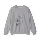 Surreal Garden Sweatshirt, Dandelion Umbrellas Illusion Art Crewneck, Gardener Gift, Botanical Plant Tee
