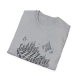 Surreal Chess Shirt, Chessboard in the Clouds Illusion Art Tee, Chess Player Gift, Board Game Tee