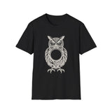 Surreal Bird Shirt, Pocket Watch Owl Illusion Art Tee, Bird Lover Gift, Birdwatching Tee