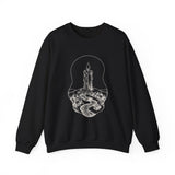 Surreal Bookish Sweatshirt, Candle River Illusion Art Crewneck, Book Lover Gift, Reader Tee, Dark Academia Shirt