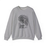 Surreal Cat Sweatshirt, Shadow Tiger Illusion Art Crewneck, Cat Lover Gift, Vintage Engraving Cat Tee