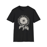 Surreal Garden Shirt, Sunflower Galaxy Illusion Art Tee, Gardener Gift, Botanical Plant Tee