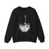 Surreal Garden Sweatshirt, Shovel Night Sky Illusion Art Crewneck, Gardener Gift, Botanical Plant Tee