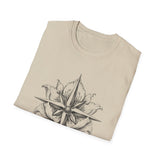 Surreal Travel Shirt, Compass Flower Illusion Art Tee, Adventure Gift, Wanderlust Tee