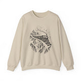Surreal Music Sweatshirt, Piano Key Train Bridge Illusion Art Crewneck, Musician Gift, Piano Guitar Tee