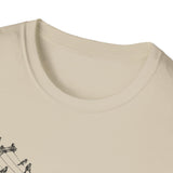 Surreal Music Shirt, Birds on a Wire Melody Illusion Art Tee, Musician Gift, Piano Guitar Tee