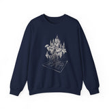 Surreal Architect Sweatshirt, Blueprint Castle Illusion Art Crewneck, Architect Gift, Vintage Engraving Tee