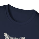 Surreal Bird Shirt, Pocket Watch Owl Illusion Art Tee, Bird Lover Gift, Birdwatching Tee