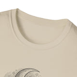 Surreal Cat Shirt, Cat Tail Crescent Moon Illusion Art Tee, Cat Lover Gift, Vintage Engraving Cat Tee