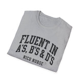 Fluent in A's, B's & D's Shirt, Funny NICU Nurse Shirt, Neonatal Nurse Gift, NICU Christmas Tee, Nurse Gift
