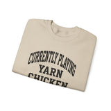 Currently Playing Yarn Chicken Sweatshirt, Funny Crochet Sweatshirt, Crocheter Gift, Yarn Lover Crewneck, Christmas Gift for Crocheter