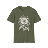 Surreal Garden Shirt, Sunflower Galaxy Illusion Art Tee, Gardener Gift, Botanical Plant Tee