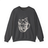 Surreal Christmas Sweatshirt, Hot Cocoa Hills Illusion Art Crewneck, Christmas Gift, Winter Holiday Sweater