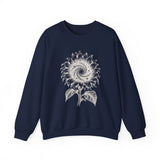 Surreal Garden Sweatshirt, Sunflower Galaxy Illusion Art Crewneck, Gardener Gift, Botanical Plant Tee