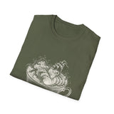 Surreal Tea Shirt, Teacup Whirlpool Illusion Art Tee, Tea Lover Gift, Vintage Engraving Tee