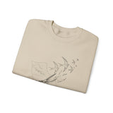 Surreal Sewing Sweatshirt, Scissors Swallows Illusion Art Crewneck, Seamstress Gift, Quilter Tee, Vintage Engraving Tee