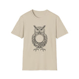Surreal Bird Shirt, Pocket Watch Owl Illusion Art Tee, Bird Lover Gift, Birdwatching Tee