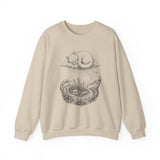Surreal Cat Sweatshirt, Cloud Cat Illusion Art Crewneck, Cat Lover Gift, Vintage Engraving Cat Tee