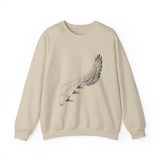 Surreal Pilot Sweatshirt, Airplane Bird Wing Illusion Art Crewneck, Aviation Gift, Vintage Engraving Tee