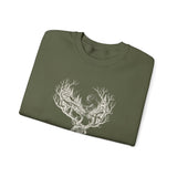 Surreal Christmas Sweatshirt, Reindeer Forest Antlers Illusion Art Crewneck, Christmas Gift, Winter Holiday Sweater