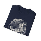 Surreal Dog Shirt, Fetch the Sun Illusion Art Tee, Dog Lover Gift, Vintage Engraving Dog Tee