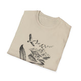 Surreal Bird Shirt, Feather Quill River Illusion Art Tee, Bird Lover Gift, Birdwatching Tee