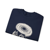 Surreal Cat Sweatshirt, Yarn Galaxy Illusion Art Crewneck, Cat Lover Gift, Vintage Engraving Cat Tee