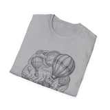 Surreal Coffee Shirt, Coffee Balloons Illusion Art Tee, Coffee Lover Gift, Vintage Engraving Tee