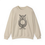 Surreal Bird Sweatshirt, Pocket Watch Owl Illusion Art Crewneck, Bird Lover Gift, Birdwatching Tee