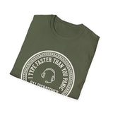 I Type Faster Than You Panic Shirt, Funny 911 Dispatcher Shirt, Dispatcher Gift, 911 Dispatcher Tee, Telecommunicator Gift