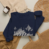 Surreal Chess Sweatshirt, Chessboard in the Clouds Illusion Art Crewneck, Chess Player Gift, Board Game Tee