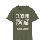 Zucchini Overflow Department Shirt, Funny Vegetable Gardener Shirt, Gardener Gift, Gardening Tee, Vegetable Garden Gift