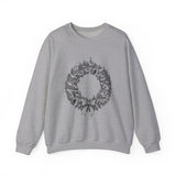 Surreal Christmas Sweatshirt, Wreath Village Illusion Art Crewneck, Christmas Gift, Winter Holiday Sweater