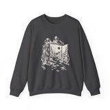 Surreal Christmas Sweatshirt, Gift Box Forest Door Illusion Art Crewneck, Christmas Gift, Winter Holiday Sweater