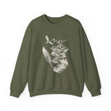 Surreal Bird Sweatshirt, Feather Quill River Illusion Art Crewneck, Bird Lover Gift, Birdwatching Tee