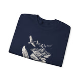 Surreal Bird Sweatshirt, Feather Quill River Illusion Art Crewneck, Bird Lover Gift, Birdwatching Tee