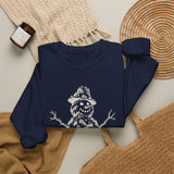 Surreal Christmas Sweatshirt, Snowman Mountain Illusion Art Crewneck, Christmas Gift, Winter Holiday Sweater