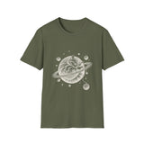 Surreal Cat Shirt, Cat Planet Illusion Art Tee, Cat Lover Gift, Vintage Engraving Cat Tee