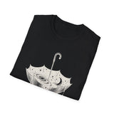 Surreal Celestial Shirt, Umbrella Full of Stars Illusion Art Tee, Moon Phase Tee, Mystical Witchy Gift