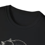 Surreal Cat Shirt, Cloud Cat Illusion Art Tee, Cat Lover Gift, Vintage Engraving Cat Tee