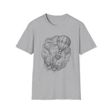 Surreal Coffee Shirt, Coffee Balloons Illusion Art Tee, Coffee Lover Gift, Vintage Engraving Tee