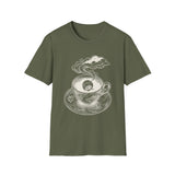 Surreal Coffee Shirt, Coffee Moon Illusion Art Tee, Coffee Lover Gift, Vintage Engraving Tee