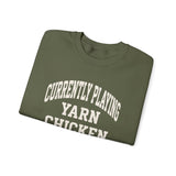 Currently Playing Yarn Chicken Sweatshirt, Funny Crochet Sweatshirt, Crocheter Gift, Yarn Lover Crewneck, Christmas Gift for Crocheter
