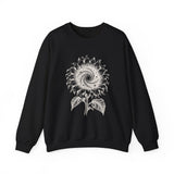 Surreal Garden Sweatshirt, Sunflower Galaxy Illusion Art Crewneck, Gardener Gift, Botanical Plant Tee
