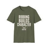 Ribbing Builds Character Shirt, Funny Knitter Shirt, Knitting Gift, Knitter Tee, Yarn Lover Gift