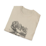 Surreal Paddler Shirt, Kayak to Mountain Illusion Art Tee, Kayaker Gift, Paddling Tee, Lake Life Gift