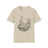 Surreal Ocean Shirt, Candle Lighthouse Illusion Art Tee, Whale Sea Life Tee, Beach Lover Gift